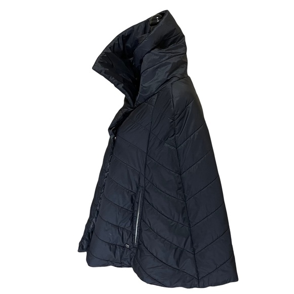 KYODAN| Reversible Puffer Capelet, Blk/Camo high neck, with snaps EUC - Picture 2 of 16